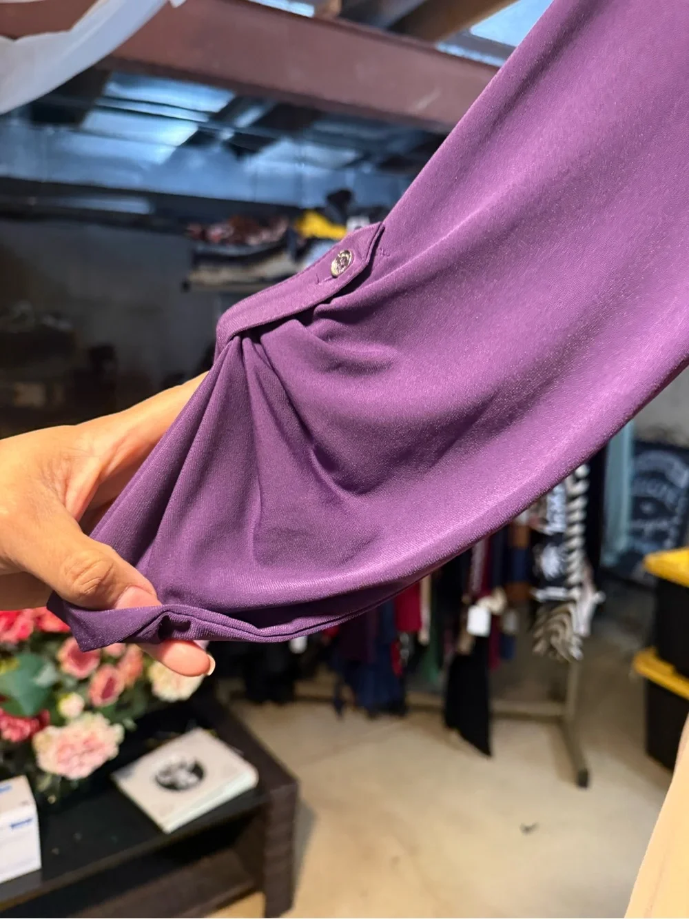 Michael Kors Purple Lace-Up Belted Knit Mini Dress